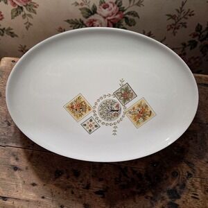 Taylor Smith Taylor Ever Yours Brocatelle 13" Oval Serving Platter, Floral Dish